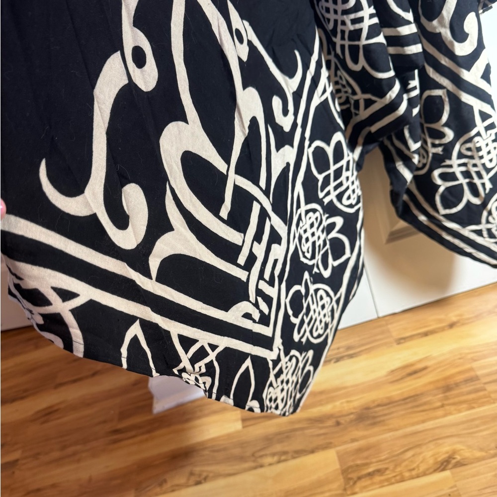Boho Wide Leg Jumpsuit One Size Black White Flowy Festival‎ - Picture 4 of 6